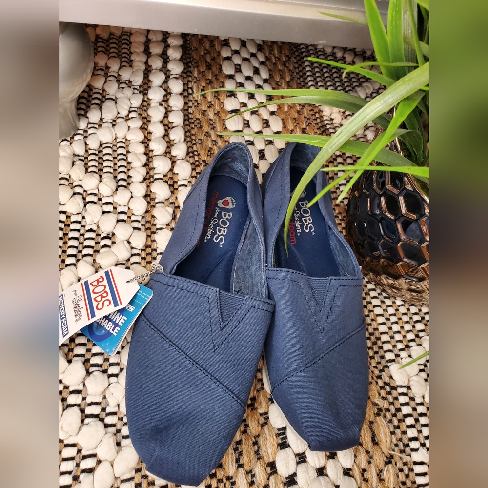 BOBS  From Skechers Women's Peace And Love Dark Navy Flats - Picture 3 of 12
